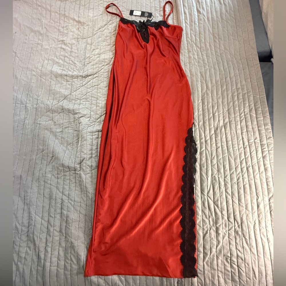 Fashion Nova Scarlet Maxi Dress with Ebony Lace